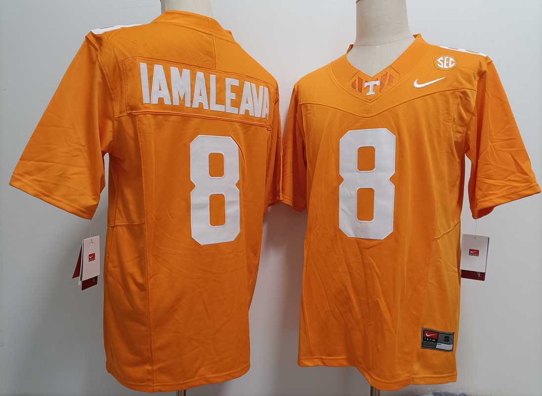 Men%27s Tennessee Volunteers #8 Nico Iamaleava Orange Stitched Jersey